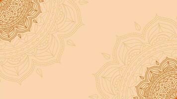 Luxurious Orange Peel Rotating Mandala Simple Looping Animation Blank Video Background