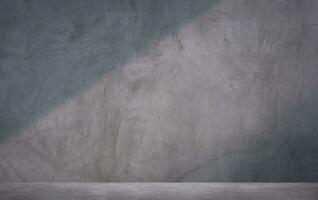 Sunlight and shadow on surface of the old grunge cement wall with concrete floor photo