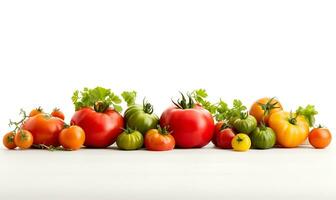 Fresh tomato photo background with copy space area. AI generative