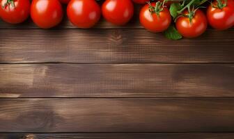 Fresh tomato photo background with copy space area. AI generative