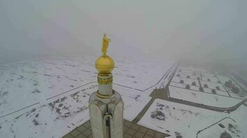 Belfry in Prokhorovka, Kursk Salient Aerial view video