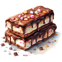 Chocolate bar with topping on a transparent background AI Generative png