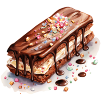 Chocolate bar with topping on a transparent background AI Generative png