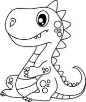 Dinosaur line art for coloring book page vector