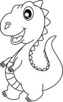 Dinosaur line art for coloring book page vector