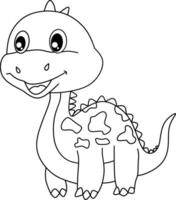 Dinosaur line art for coloring book page vector