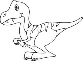 Dinosaur line art for coloring book page vector