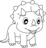 Dinosaur line art for coloring book page vector