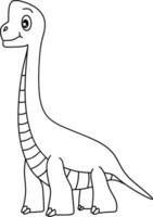 Dinosaur line art for coloring book page vector