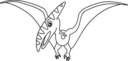 Dinosaur line art for coloring book page vector