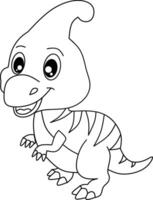 Dinosaur line art for coloring book page vector