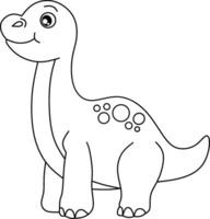 Dinosaur line art for coloring book page vector