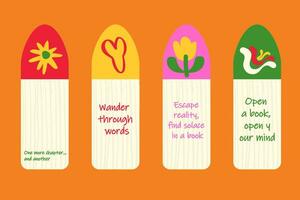 Template hand drawn stickers, bookmarks with an inscription vector