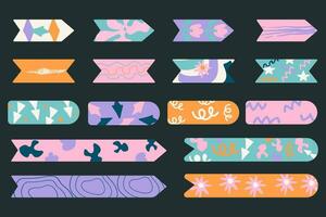 Template hand drawn cute stickers, bookmarks vector