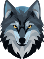 gris Loup logo ai génératif png