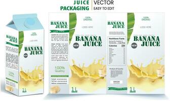 Banana Juice Packaging, Juice pack, Mango juice, packaging label, Print label, Label for print, Vector Label. Mango