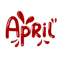 handlettering van april maand png