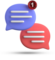 3d rendering of speech bubble icons, 3D pastel chat icon set. Set of 3d speak bubble. Chatting box, message box. Chat icon set. Balloon 3d style png