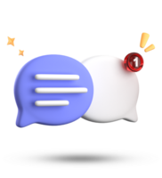 3d rendering of speech bubble with notification icons, 3D pastel chat icon set. Set of 3d speak bubble. png
