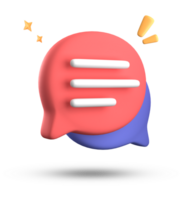 3d rendering of speech bubble icons, 3D pastel chat icon set. Set of 3d speak bubble. png