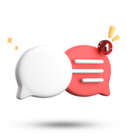 3d rendering of speech bubble with notification icons, 3D pastel chat icon set. Set of 3d speak bubble. png