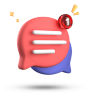 3d rendering of speech bubble with notification icons, 3D pastel chat icon set. Set of 3d speak bubble. png