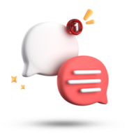 3d rendering of speech bubble with notification icons, 3D pastel chat icon set. Set of 3d speak bubble. png