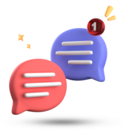 3d rendering of speech bubble with notification icons, 3D pastel chat icon set. Set of 3d speak bubble. png