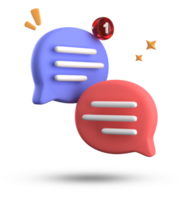 3d rendering of speech bubble with notification icons, 3D pastel chat icon set. Set of 3d speak bubble. png