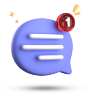 3d rendering of speech bubble with notification icons, 3D pastel chat icon set. Set of 3d speak bubble. png