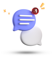 3d rendering of speech bubble with notification icons, 3D pastel chat icon set. Set of 3d speak bubble. png