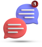 3d rendering of speech bubble icons, 3D pastel chat icon set. Set of 3d speak bubble. Chatting box, message box. Chat icon set. Balloon 3d style png