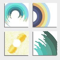 Set of four beautiful abstract backgrounds. Abstract flash light circles. Vector illustration.