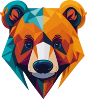 Colorful Cute Bear Logo Character with AI Generative png