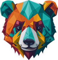 colorida fofa Urso logotipo mascote com ai generativo png