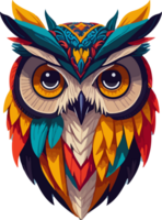 Colorful Owl Logo Character with AI Generative png
