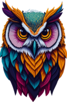 Colorful Owl Logo Mascot with AI Generative png