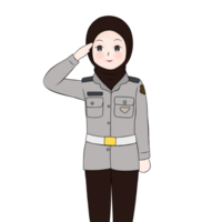 policía mujer saludo actitud png