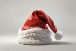 Papa Noel sombrero aislado en blanco antecedentes. ai generado foto
