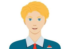 Portrait of a Steward clipart vector on white background. Flight attendant man character