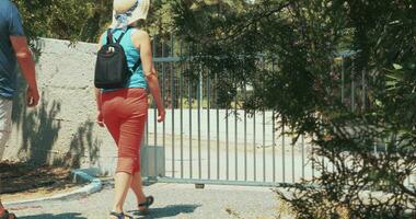 Couple with Backpacks Going for Walk video