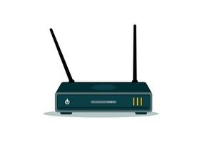 Wifi Router Vector Flat Design. Wireless Router Isolated on White Background