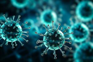 Microscopic virus structure images laboratory setting background with empty space for text photo