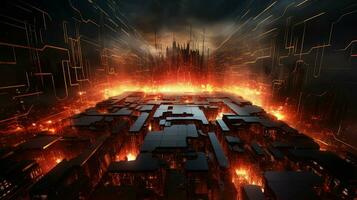 design circuitry eruption explosion ai generated photo