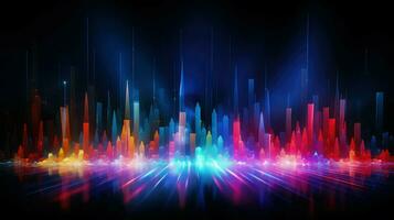 digital colorful audio frequencies ai generated photo