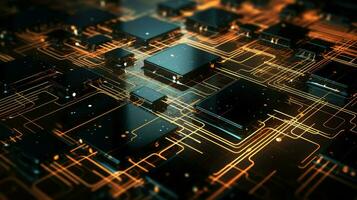 connect wireframe circuitry abstract ai generated photo