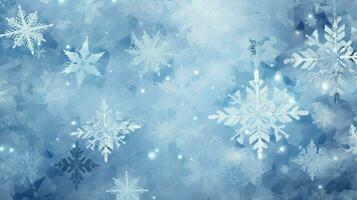 snow pixel snowflakes delicate ai generated photo