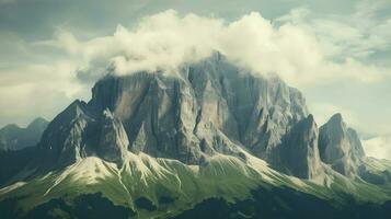 naturaleza peñascoso picos dolomitas ai generado foto