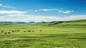 mongolia mongolian steppes expansive ai generated photo