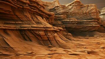 tierra Marte en capas rocas ai generado foto